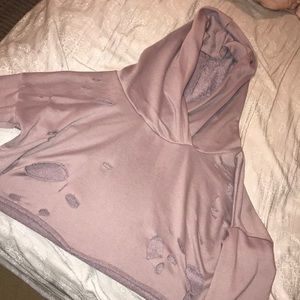 Purple mauve cropped hoodie
